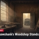 Fostoria News Shawshank's woodshop stands inside a rustic workshop with tools and wood planks.
